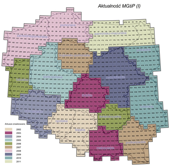 Aktualność arkuszy Mapy Geośrodowiskowej Polski (I)